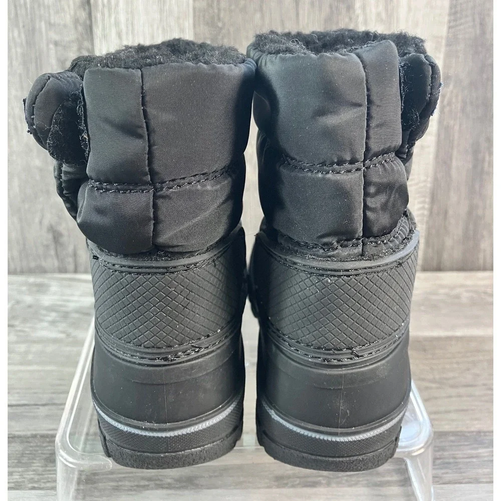 Lands End Toddler Snow Boots Black Insulated Waterproof 5M 550824 Duck Boots